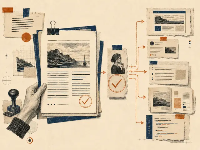 An approved page moving outward into websites, posts and feeds